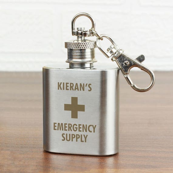 Hip Flask key ring, personalised groomsmen gift, Gifts for him, Best man gift, Personalised Hip flask, stocking filler, gifts under 10