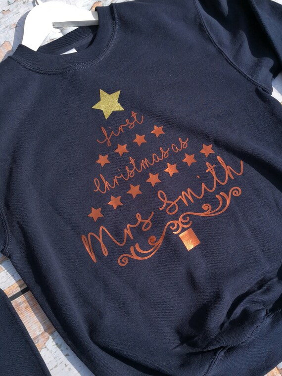 First Christmas as Mrs, personalised Christmas jumper, Sweatshirt, Christmas gift, Wife gift, Wedding gifts, Gifts for her, Christmas jumper