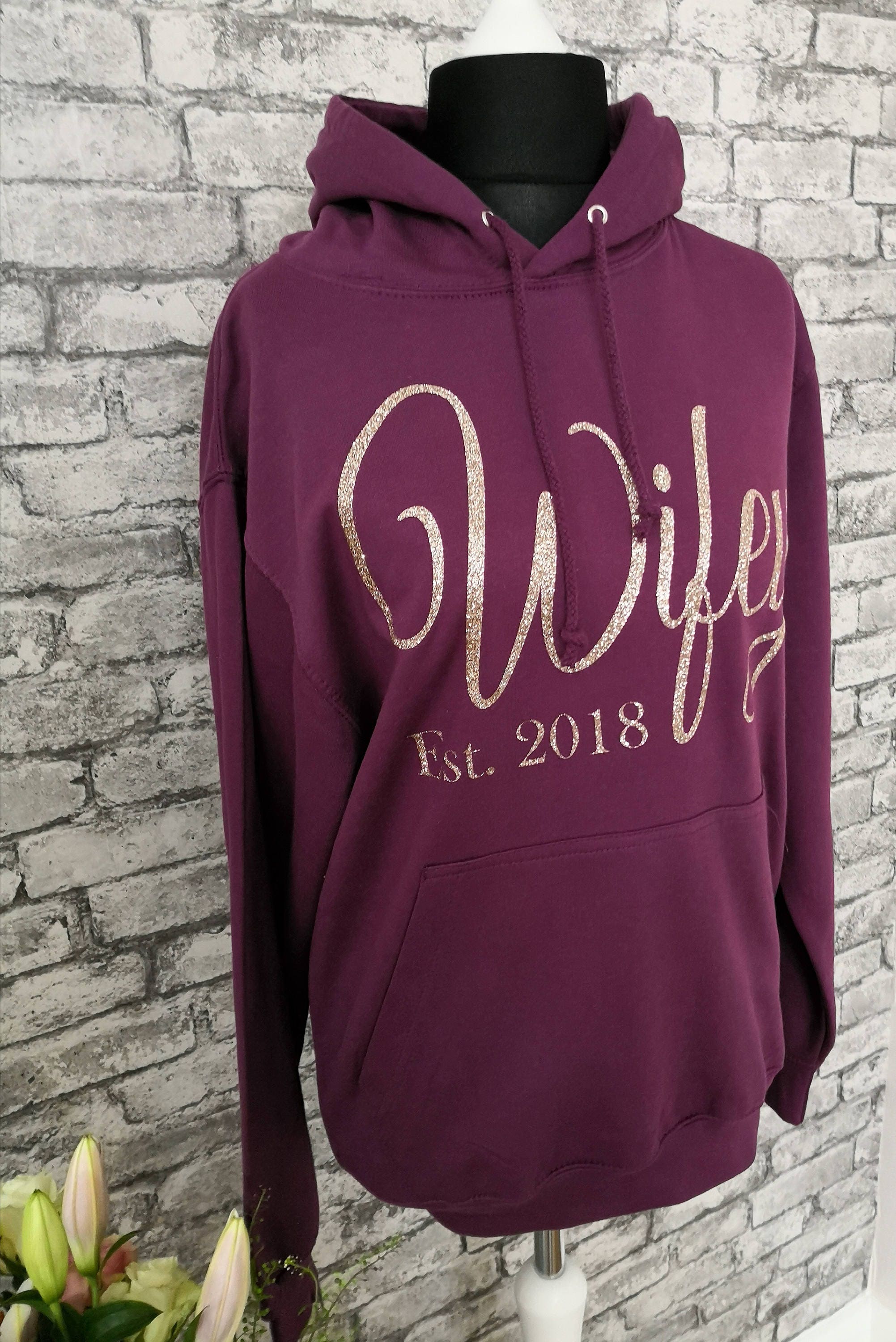 Personalised Wifey hubby Hoodie, Just Marie Hoodie, Mr & Mrs gifts