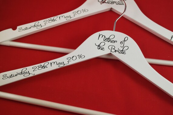 bridesmaid hangers, bridal hangers, wooden wedding hangers, bridesmaid gift, wedding dress hanger, maid of honour gift, bridal party gifts