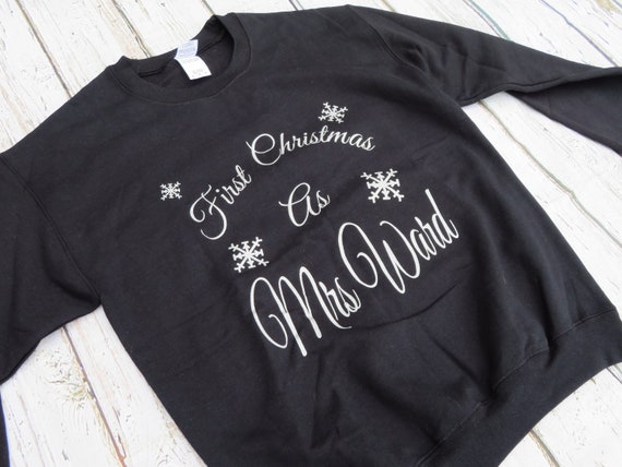 First Christmas as a Mrs Christmas jumper, Wifey Sweatshirt, Personalised sweatshirt, Just married gifts, Christmas gift