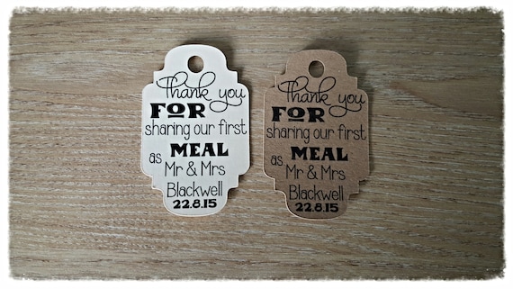 50 vintage, Shabby chic, tags and lables, wedding stationery personalised ,First meal tags small pack of 50
