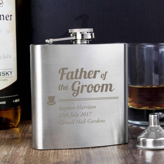 Father of the Groom personalised hip flask, Hip flask, wedding hip flask, groomsman gifts, Personalised gifts, gifts for him, wedding gift