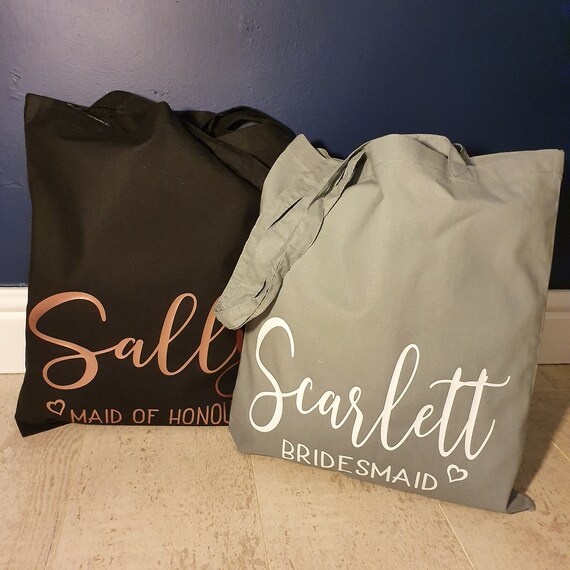 bridesmaid tote bag, Personalised bridesmaid gift bag, Maid of Honour gift, personalised gift bag, monogrammed bag, Bridal party gifts