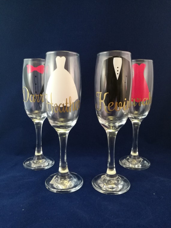 Wedding glass, bridesmaid gifts,Personalised First Toast Glasses, Custom wedding Favour, Glass wear,Champagne flutes, personalized favours