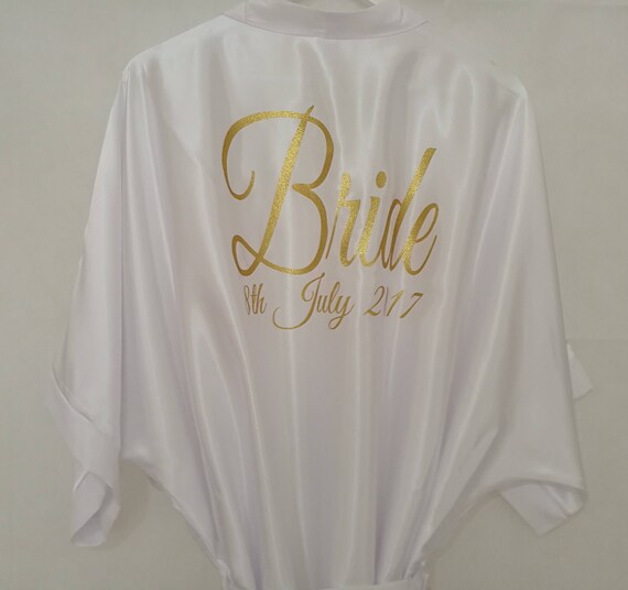 White Bridal Dressing Gown, Bridesmaid Gift, Hen Party Gift, Wedding Dressing Gowns size 8 to 26