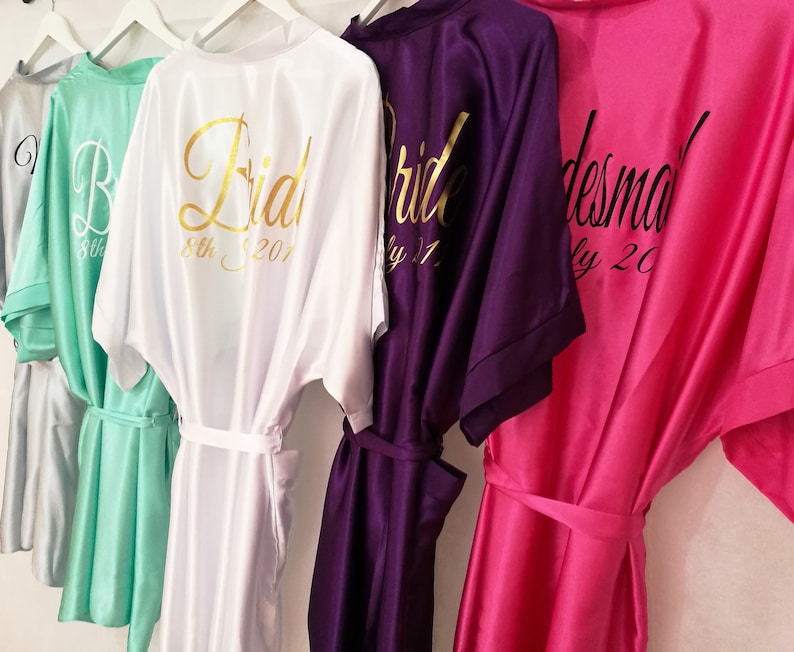 Personalised Bridal Robes Wedding Dressing Gowns Bridesmaid Etsy Ireland