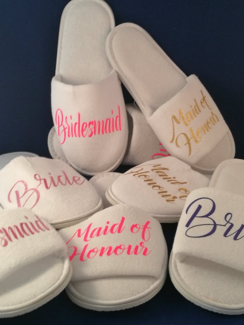 Personalised wedding Slippers Bridal party gifts Spa Etsy