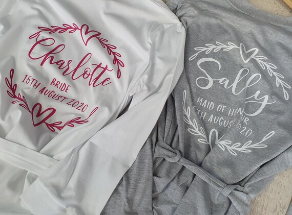 Personalised cotton bridal robes (HOLLY)