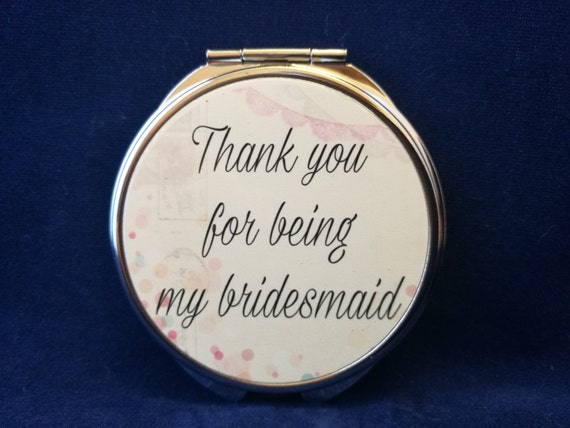Personalised compact mirror, Bridesmaid gift, compact mirror, thank you gift, gifts for her, mother of the bride gift, wedding gift