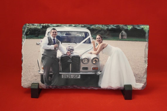 Personalised Photo slate photo frame have your picture transferd onto beautiful rock slate perfect gift for all occasions