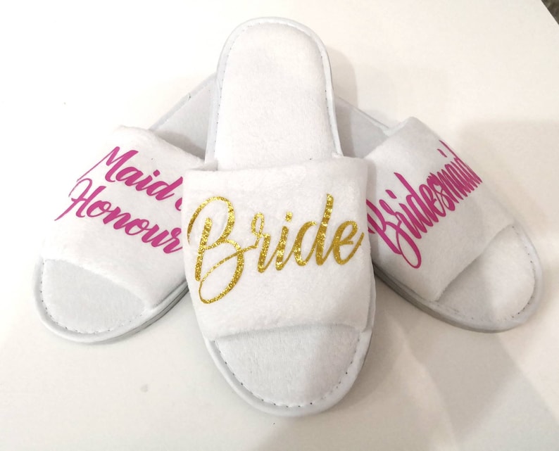 Personalised Wedding Slippers Bridal Party Gifts Spa Etsy UK