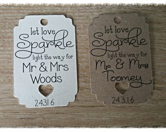 Sterretje tags, 50 vintage bruiloft tags, rustiek, Shabby chique stijl bruiloft briefpapier gepersonaliseerde tags, labels Bruiloft gunsten