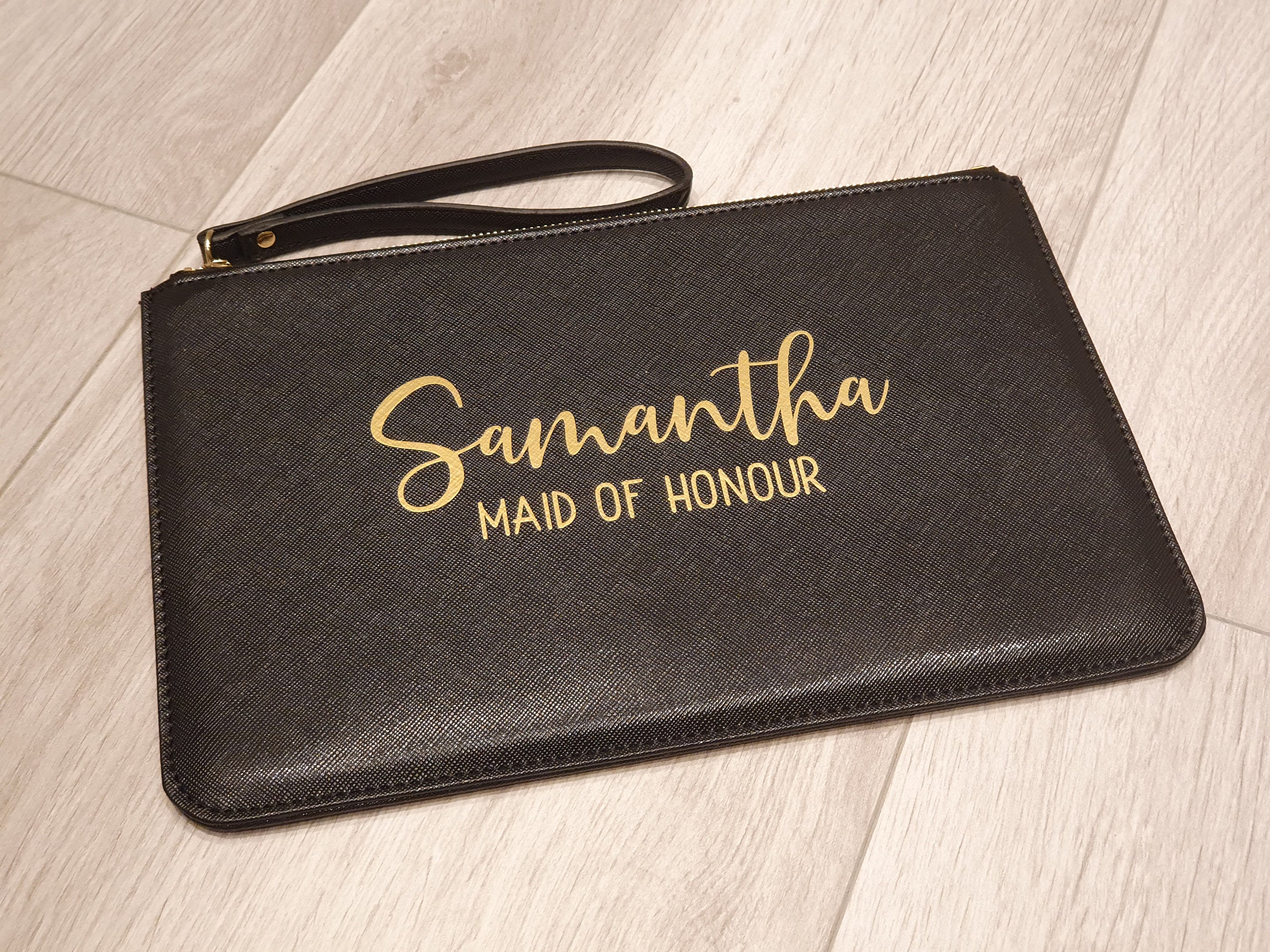 personalised bridesmaid clutch bag