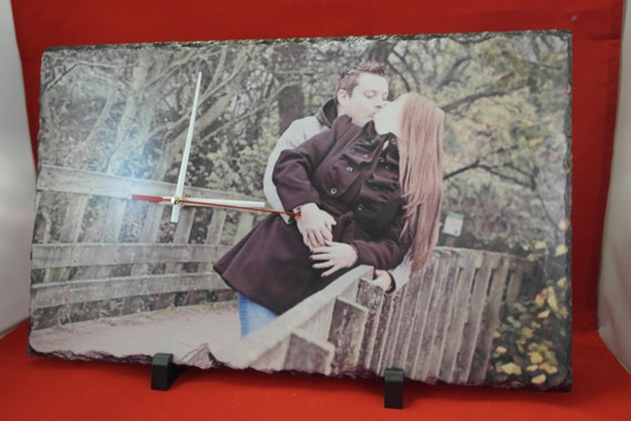 Personalised Photo slate photo frame have your picture transferd onto beautiful rock slate perfect gift for all occasions