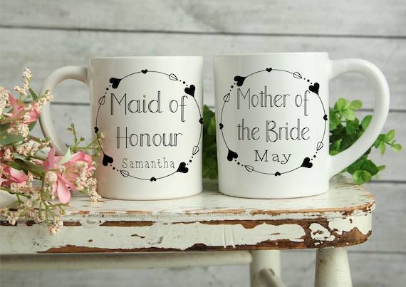 Personalised wedding Mug, Bridesmaid gifts, Bridal Party Mug, Maid of Honour Gifts