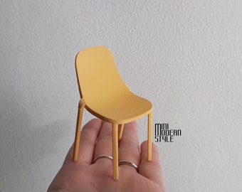 Modern Chloe chair in coloured plastic in 1:12 scale for dollshouse