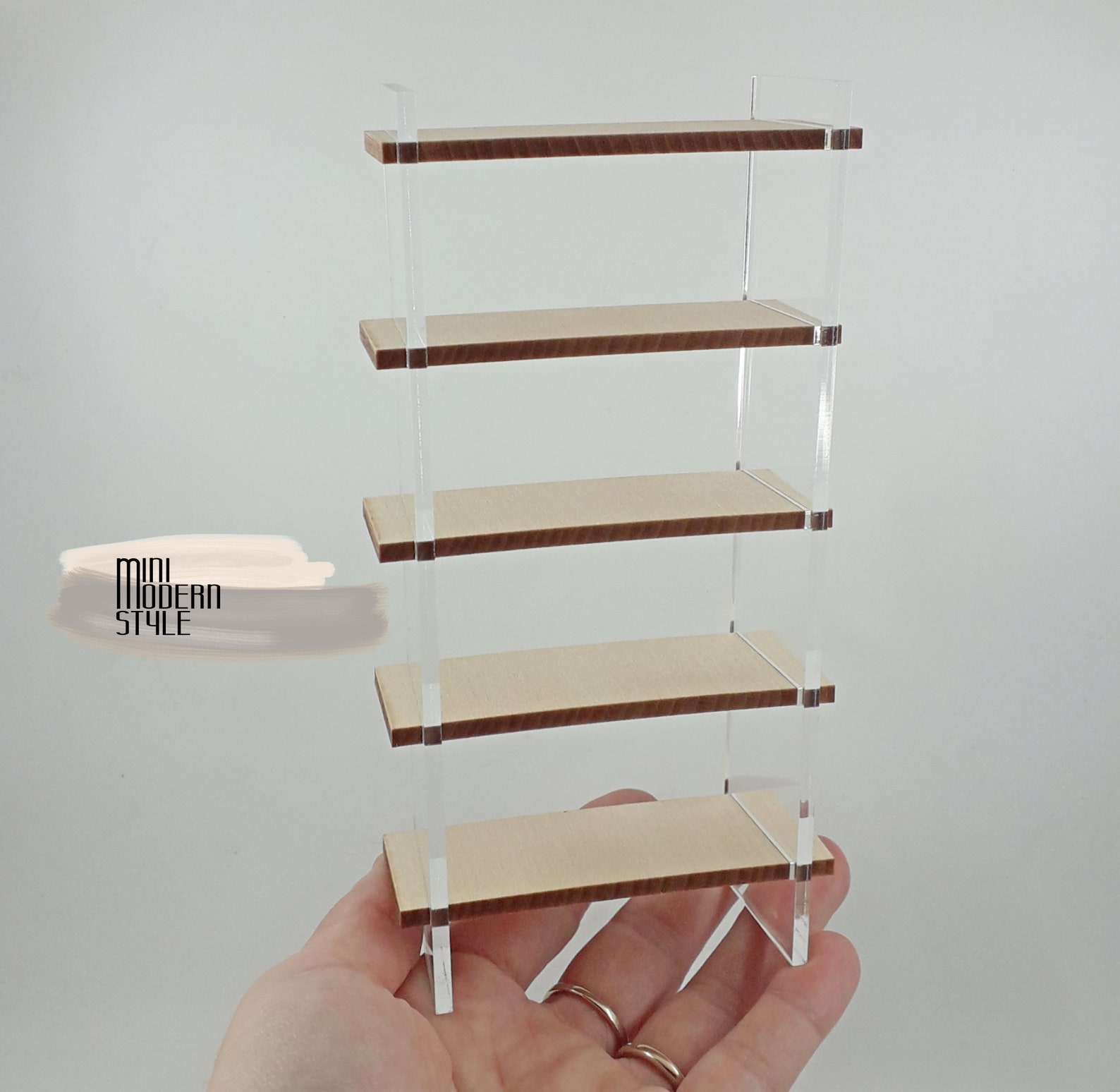 Modern Wood and Plexiglass Bookcase in 112 Scale for Etsy