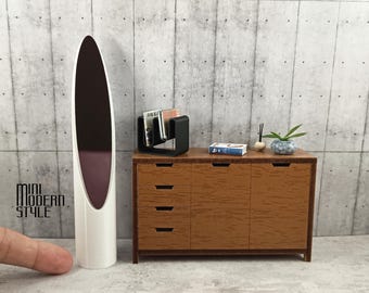 Espejo moderno en miniatura a escala 1:12, clavo de plástico colorido para casa de muñecas
