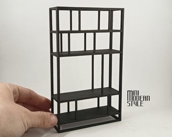 Librería moderna de madera Innocent a escala 1:12 para casas de muñecas