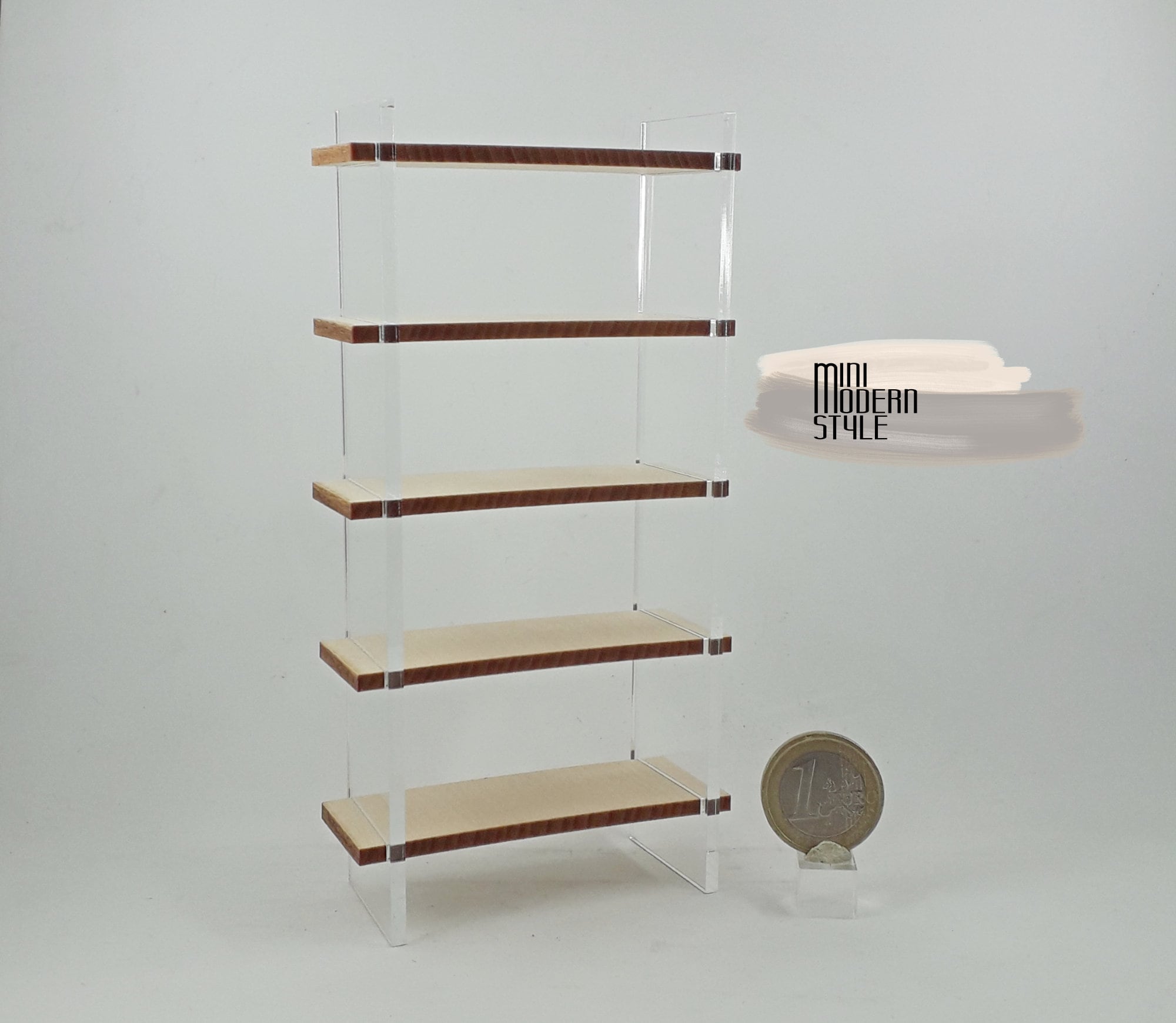 Modern Wood and Plexiglass Bookcase in 112 Scale for Etsy