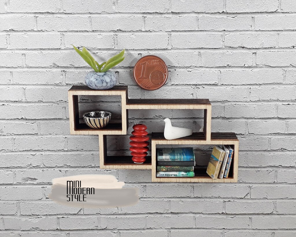 Toddmomy – Mensola In Miniatura Per Casa Delle Bambole, Libreria Da Parete, Accessorio In Scala Per Decorazione