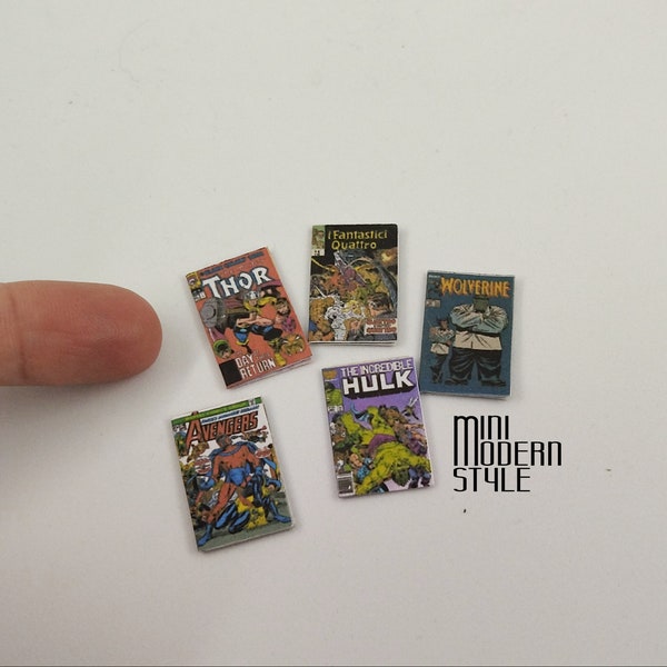 Mischen Sie 25 Miniatur-Comics im Maßstab 1:12 für das Puppenhaus