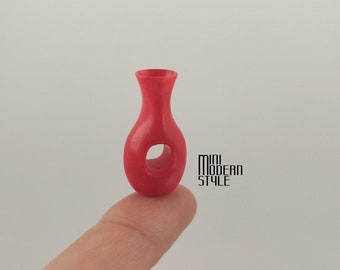 Modern colored resin hole vase in 1:12 scale for dollhouses