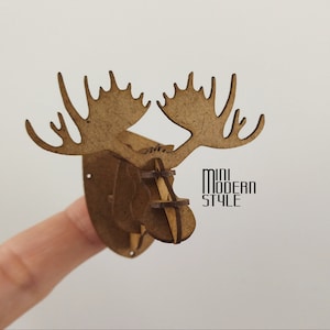 Moose head made of mdf in 1:12 scale for dollhouses
