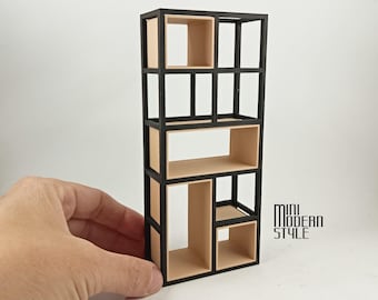 Librería Margo con estantes de plástico a escala 1:12 para casas de muñecas