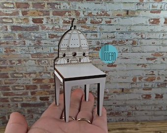 Silla Santa Maria del Fiore Florence en MDF tapizada a escala 1:12 para casas de muñecas