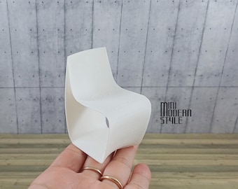 Modern Mark chair in 1:12 coloured plastic for dollshouse
