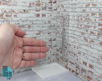 Bea model shower tray with box and miniature column in colored plastic and metal scale 1:12 for dollshouse