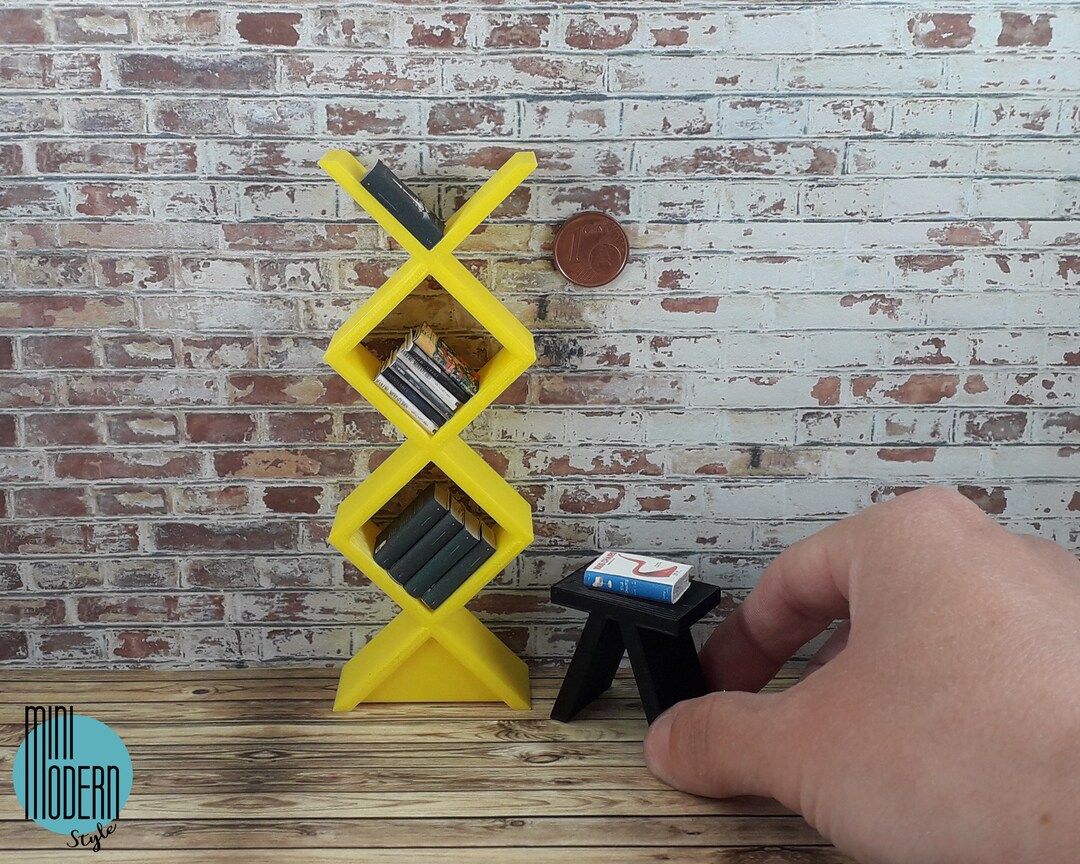 Modern Square Inclined Colored Plastic Bookcase 112 Scale for Dollhouses Etsy