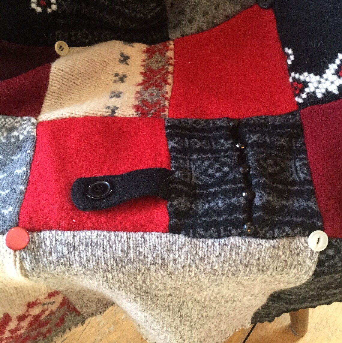 Wool Sweater Throw With a Nordic Look Etsy