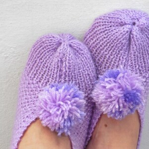 Slipper, Booties, Handmade, Multicolored, Lilac, Soft, Fun, Warm, Comfortable, Original Gift,