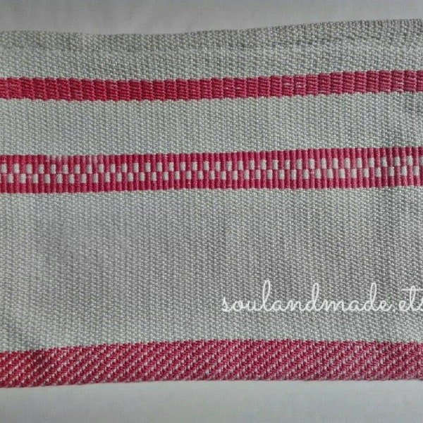 Bolsa de mano, algodón, Telar, color hueso,color rojo, teñido a mano, forrada, cierre con cremallera, cómoda, original, única,