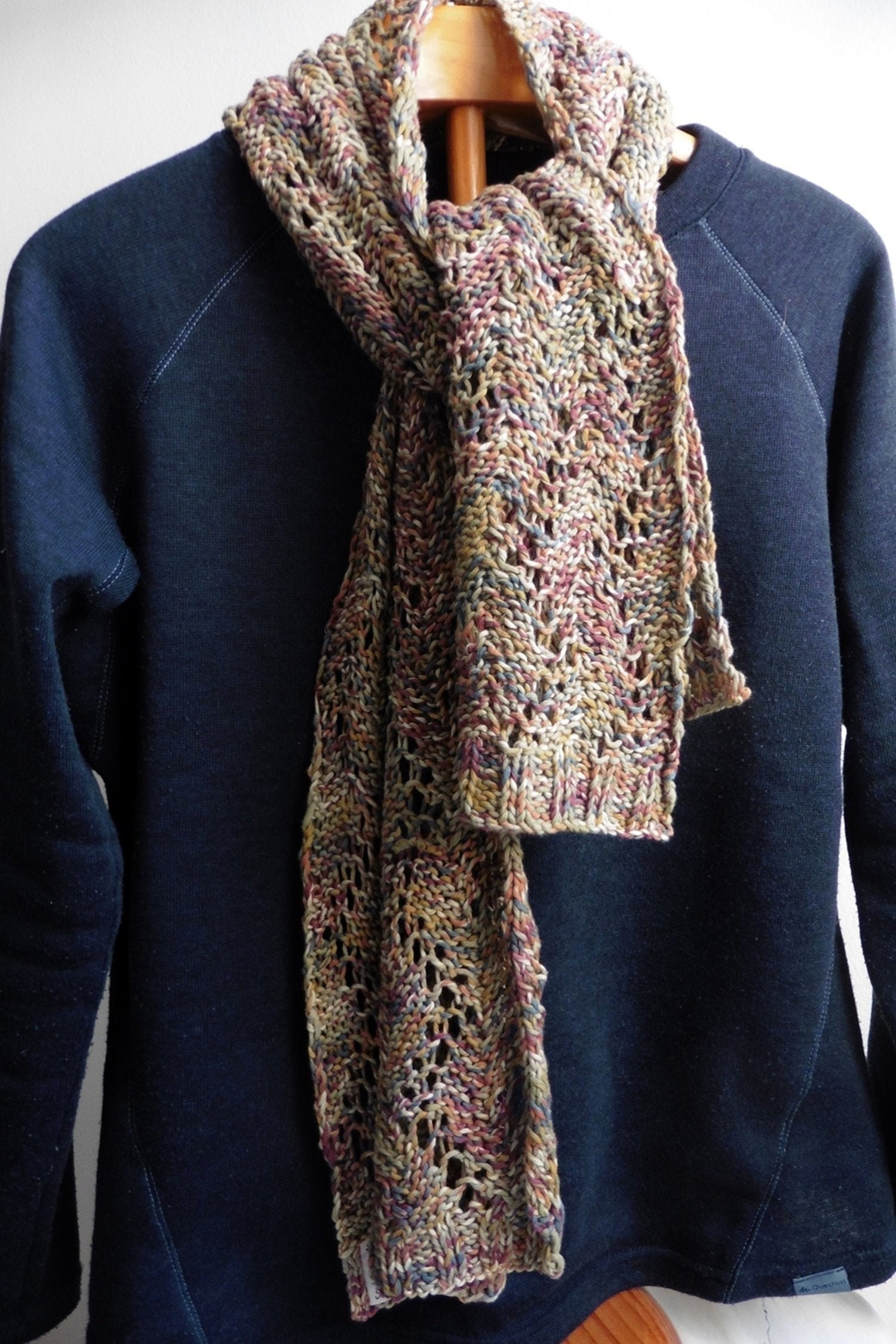 Fular Bufanda Tejido a dos agujas Algodón Multicolor Etsy