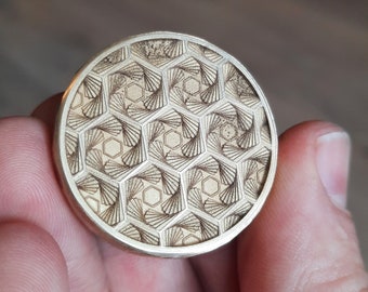 3d Laser engraving file | Honeycomb laser engraving with heightmap  | Digital file for coin | High quality DIY images for Lightburn & EZCAD3