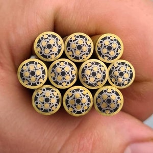 8mm - 5/16&quot; Brass Mosaic Pin for Knife Handles | Black Epoxy | Knife Making Supply | Decorative Handle Pin | Craft Metal Rod | 150mm - 6&quot;