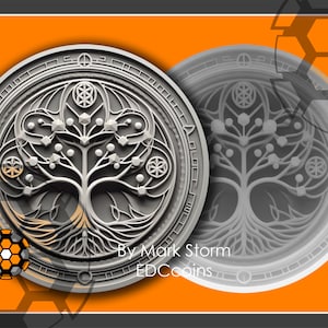 Pièce géométrique Arbre de vie pour gravure laser 3D | Symbole abstrait de la vie éternelle et de la sagesse | PNG de haute qualité pour Coup de foudre