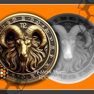 Sternzeichen Steinbock Design für 3D Lasergravur mit Höhenkarte | Ehrgeiz Disziplin Symbol Erfolg | Hochwertiges Bild für Lightburn