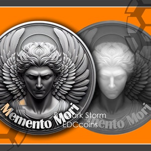 Digitale 3D-Münzdatei für Lightburn | Memento Mori Zitat | Sterblichkeit | Carpe Diem | Downloaddatei für die Lasergravur