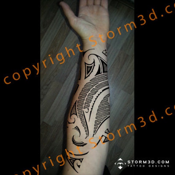 Maori tribal calf tattoos, high quality flash design with linedrawing
