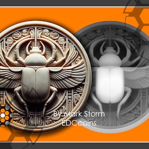 Höhenlage des ägyptischen Skarabäus-Käfers für die 3D-Lasergravur | Symbol Amulett | Qualitativ hochwertige DIY Bilder für Lightburn und EZcad