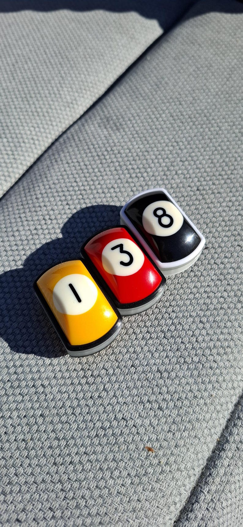 Pool Table Fidget Toy Original Pool Ball No. 3 Inlay Fidget Slider | Red Billiard Ball Inlays ...