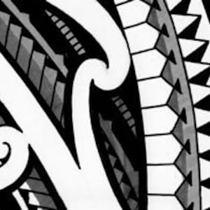 Versatile shaded tattoo in tribal Polynesian patterns and shading. High quality downloadable PDF & JPG- files