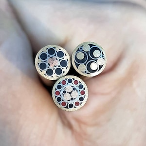 SET of 3 mosaic pins - 8mm - 5/16&quot; pins for knife handles, jewelry and DIY crafts -  Top quality brass / stainless steel. Length 150mm - 6&quot;.