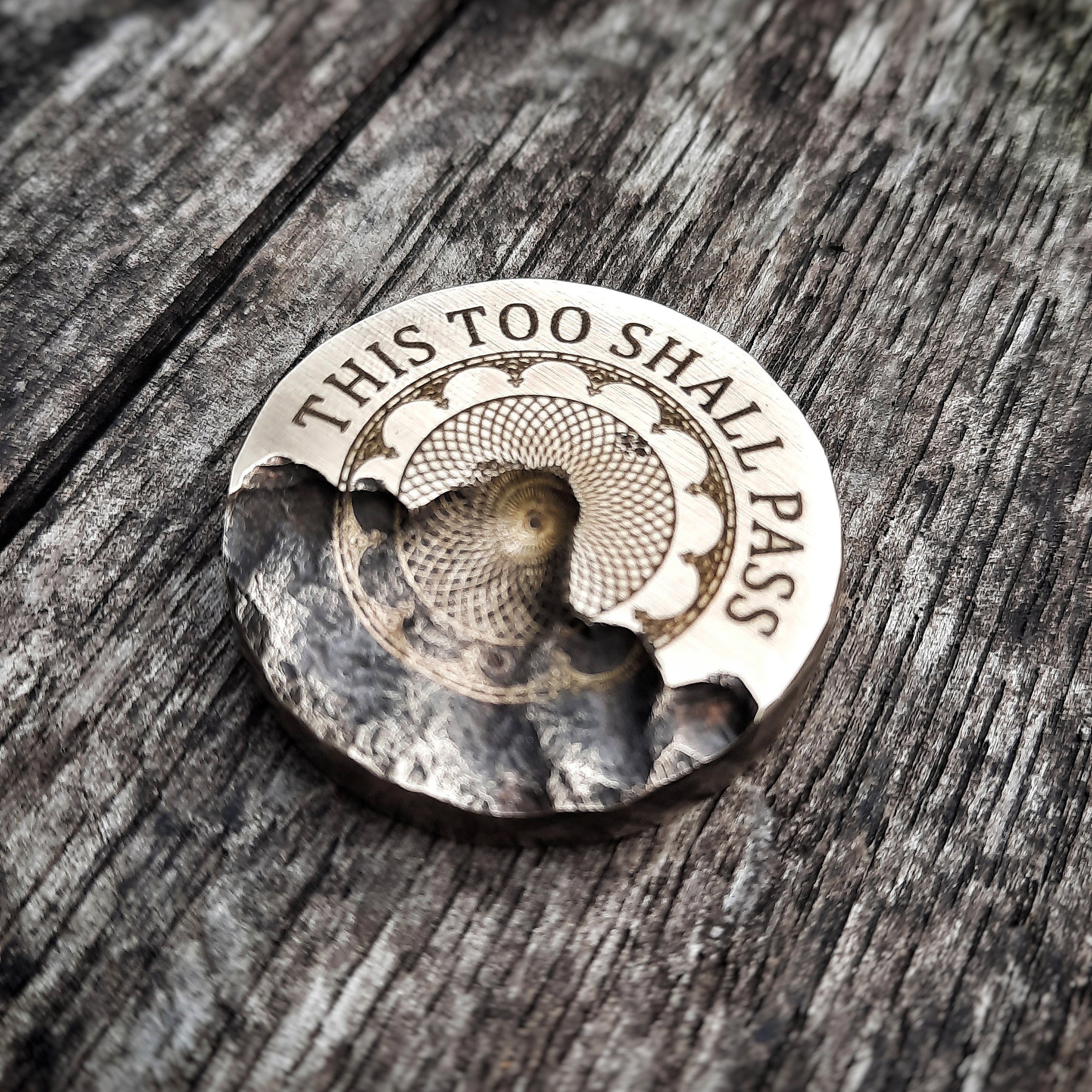 This Too Shall Pass EDC Pocket Coin With Vintage Clock & Reminder Quote to  Relax / Slow Down | Hand Carved Brass Coin With Age and Character - Etsy