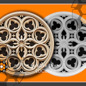 Image de fenêtre d'église pour gravure laser 3D avec carte de la hauteur | Décoration d'intérieur numérique | Images DIY de haute qualité pour Lightburn et EZCAD3